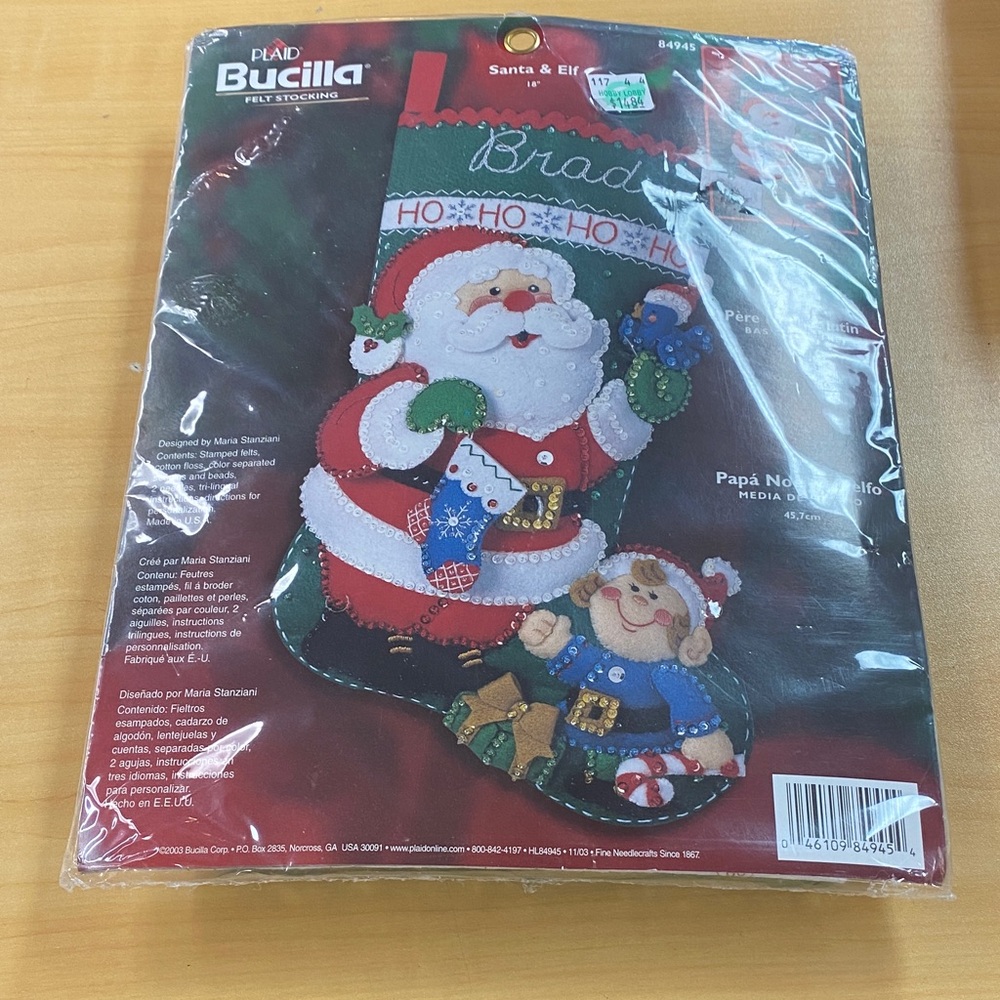 Bucilla Festive Santa and Elf Stocking Kit